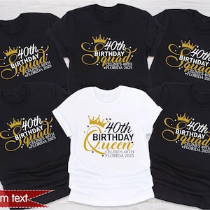Maglietta personalizzata per la regina del compleanno, magliette per la squadra di compleanno, maglietta per la festa di compleanno abbinata, maglietta per la squadra di compleanno, maglietta per la ragazza del compleanno