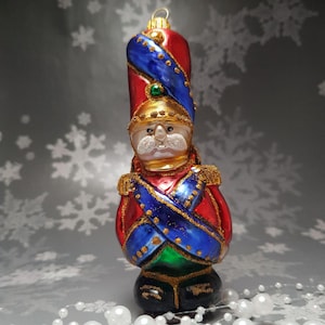 Handcrafted Glass Christmas Ornament: British Soldier Decoration