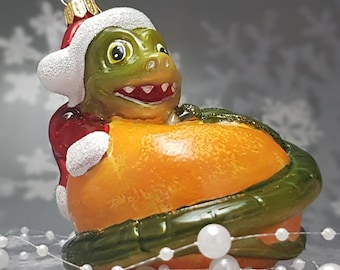 Handmade Glass Snake Christmas Ornament: Festive Holiday Decor