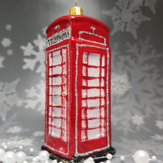 Christmas Glass Ornament: The Iconic London Telephone Box