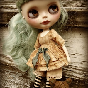 PATTERN Blythe Doll Designer Pattern/Tutorial PDF for Dress Set  by Cindy Sowers - Tea-Stained Lace-Edged Dress and Drawers