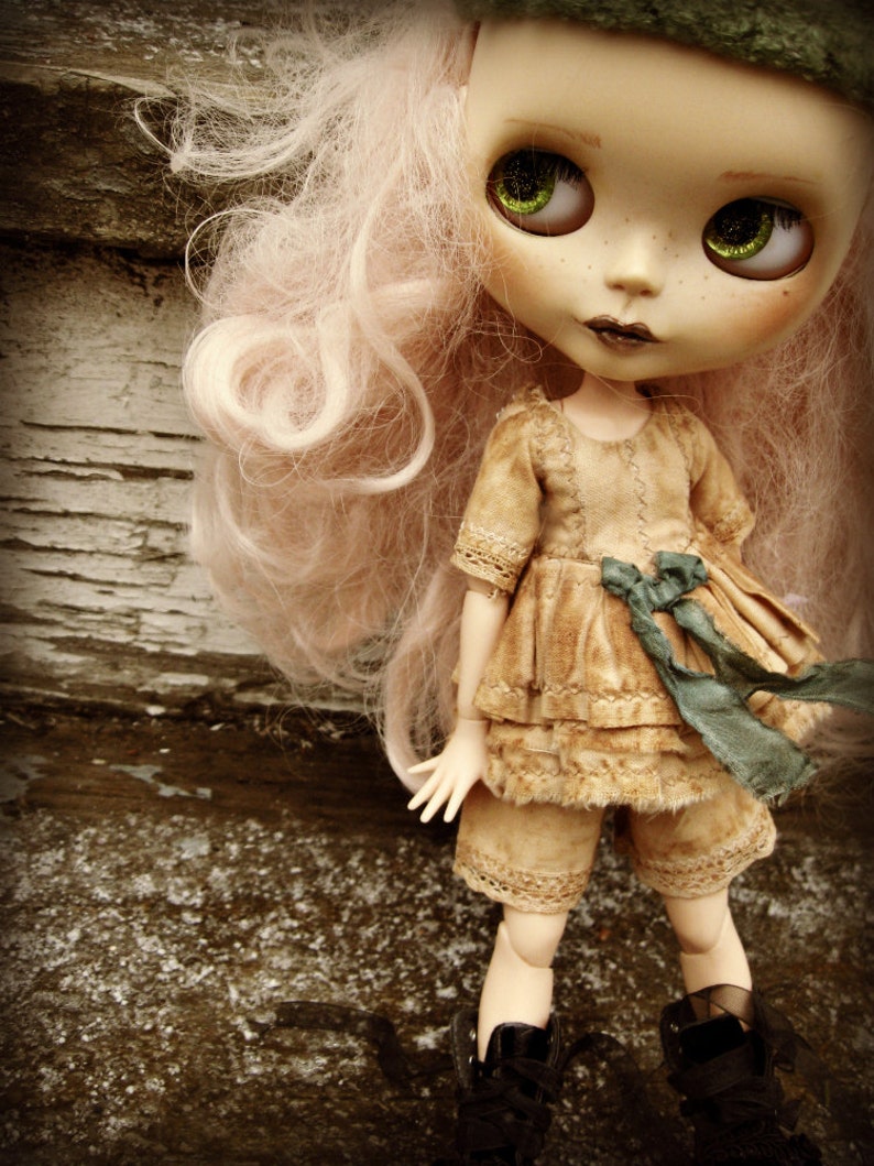 Tea-Stained Lace-Edged Dress and Drawers PATTERN Blythe Doll Designer PatternTutorial PDF for Dress Set by Cindy Sowers