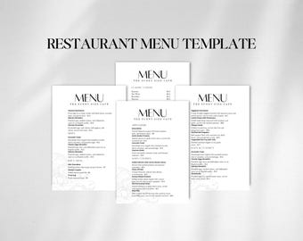 Menusjabloon modern restaurant: bewerkbaar cafémenu (canva)