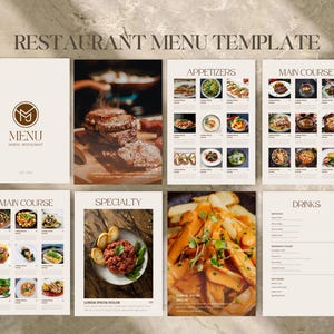 Modern Restaurant Menu For Small Cafe Restaurant | Menu with Photo | Editable Menu Template | Standard Food Menu for Cafes, Restaurants