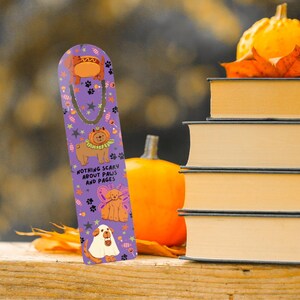 Leuke Halloween-bladwijzer met hondenthema voor dierenliefhebbers, leescadeau, boekenliefhebber essentieel, leuke paginamarkering, accessoire huisdierliefhebber