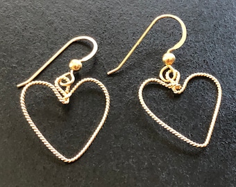 Heart Shaped Wire 14K Gold-Filled Dangle Earring