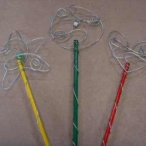 Bubble Wand - Large Handmade Heart Star or Moon (Circle) Toy Party Favor