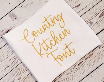Country Kitchen Embroidery Font: Handwritten Native BX Font (Digital Download)