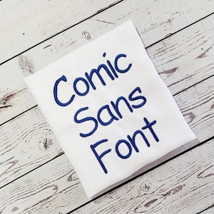 Comic Sans Embroidery Font Design: Handwritten Style (Digital Download)