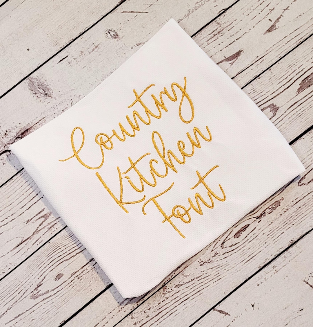 Country Kitchen Font Embroidery Design: Handwritten Style (digital ...