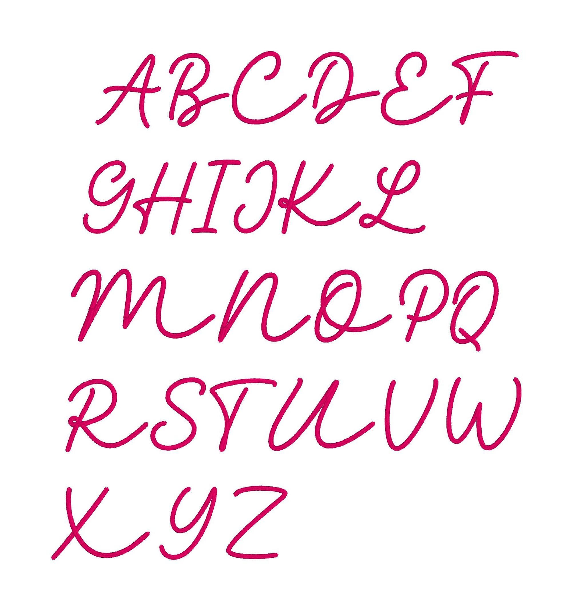 Honey Script Embroidery Font: Cursive Handwritten Design (digital ...