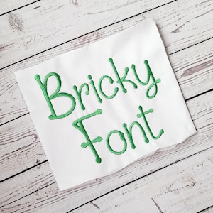 Bricky Font Embroidery Design, Machine Embroidery, Digital Download, Embroidery Font, 6 sizes 0.5 to 3 inch