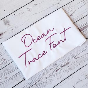 Ocean Trace Script Embroidery Font Design: 6 Sizes (Digital Download)