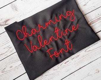Valentine-borduurlettertype: charmant native BX-lettertypeontwerp (digitale download)