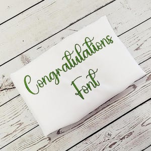 Congratulations Script Embroidery Font Design (Digital Download)