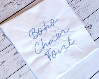 Boho Chain Embroidery Font: Native BX Font Design (Digital Download)