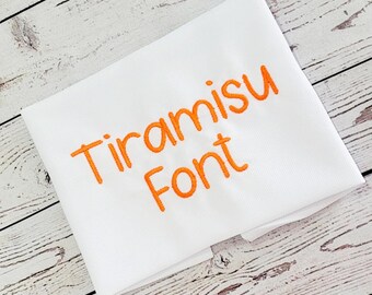 Carattere Tiramisu – Carattere nativo BX per ricamo a macchina / Alfabeto moderno e giocoso per ricamo / Download immediato