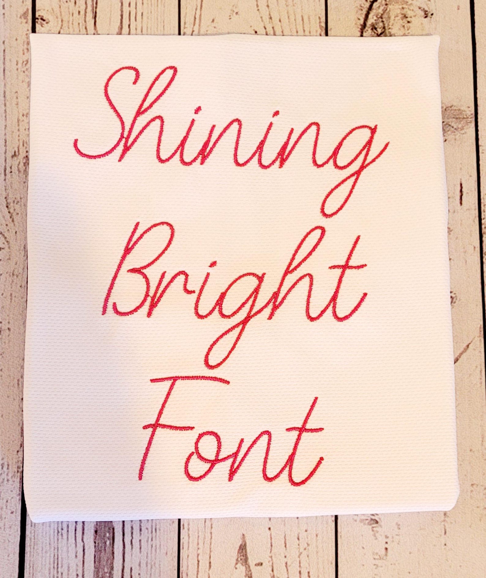 Shining Bright Cursive Font Embroidery Font (digital Download) - Etsy