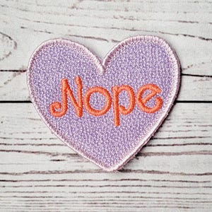Love Hearts Nope Embroidered Cute Patch For Jean (Digital Download)
