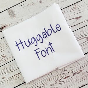 Huggable Font – BX Machine Embroidery Font | Playful Modern Embroidery Alphabet | Instant Download