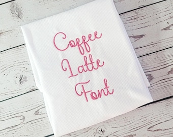 Coffee Latte Handwritten Embroidery Font: Native BX Font (Digital Download)