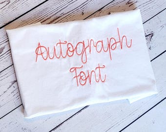 Ricamo con carattere Autograph: carattere nativo BX (download digitale)