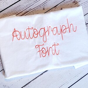 Autograph Easy Embroidery Font Embroidery Design: 6 Sizes (Digital Download)