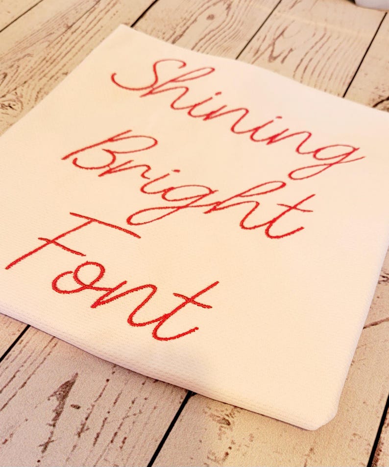Cursive Bright Shining Bright Cursive Font Embroidery Font (digital Download) - Etsy