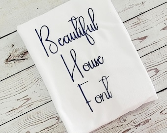 Bellissimo carattere tipografico House, Native BX Font, disegno per ricamo a macchina (download digitale)