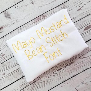 Mayo Mustard Bean Stitch Embroidery Font (BX Digital Download)