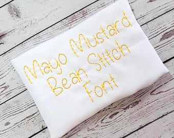 Mayo Mustard Bean Stitch Embroidery Font (BX Digital Download)