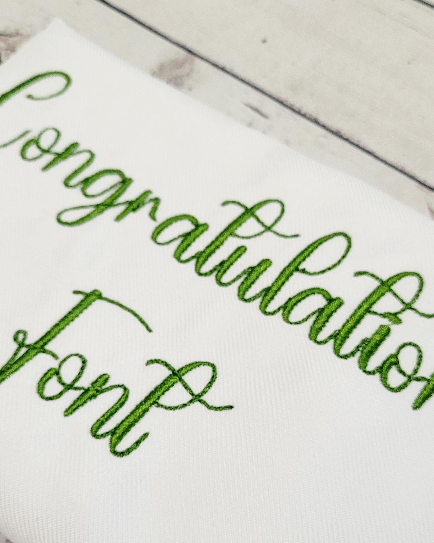Congratulations Script Embroidery Font Design (digital Download) - Etsy