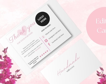 Small Business Thank You Cards | Digital card | Package Inserts | Ready to Print | Instant Download | Shop Owner Cards | Customer