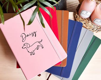 Diario personalizzato con disegno a tratteggio per cani - Quaderno personalizzato per animali domestici / Regalo per amanti dei cuccioli - per gli amanti dei cani