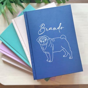 Personalized Dog Line Art Journal: Puppy Training Notebook