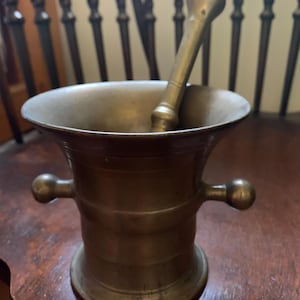 Vintage Brass Apothecary Mortar and Pestle