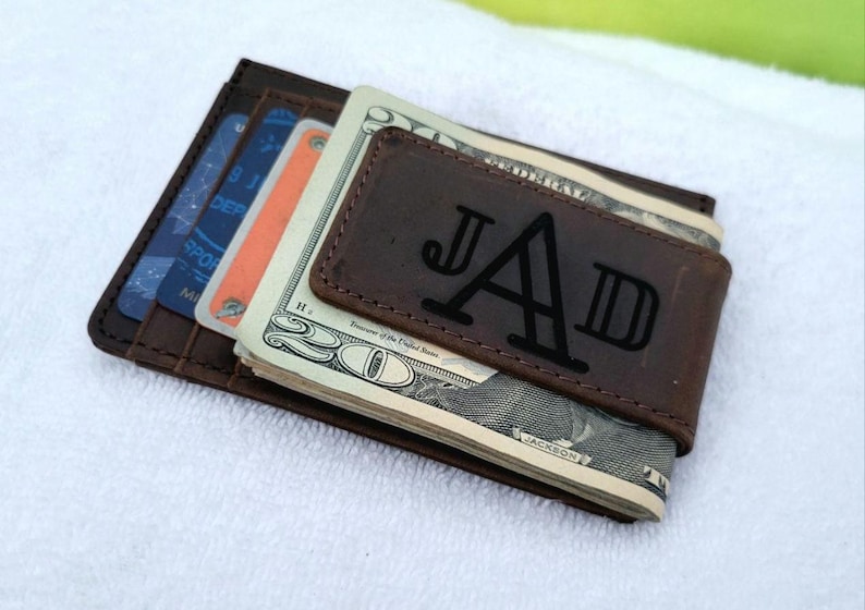Mens Wallet With Money Clip, Custom Groomsmen Wallet, Money Clip for ...