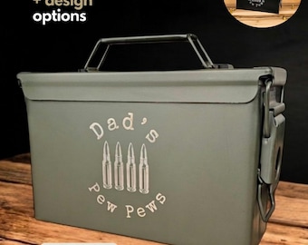 Custom Engraved Ammo Box Personalized Gift for Him Husband Dad Hunter Birthday Anniversary Christmas Groomsmen Ammo Can Veteran Gift for Men