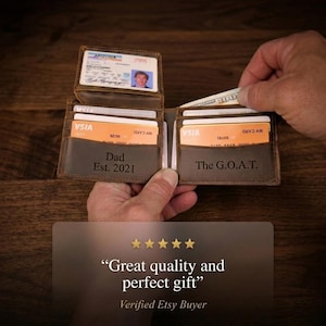 Engraved Premium Leather Wallet - Personalized Bifold RFID Wallet - Best Selling Gift For Men - Ships Fast image 7