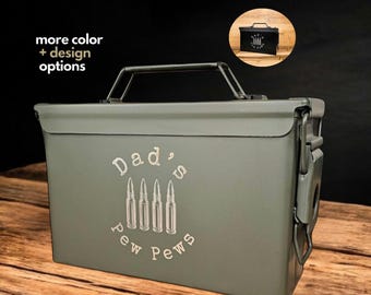 Custom Engraved Ammo Box Personalized Gift for Him Husband Dad Hunter Birthday Anniversary Christmas Groomsmen Ammo Can Veteran Gift for Men