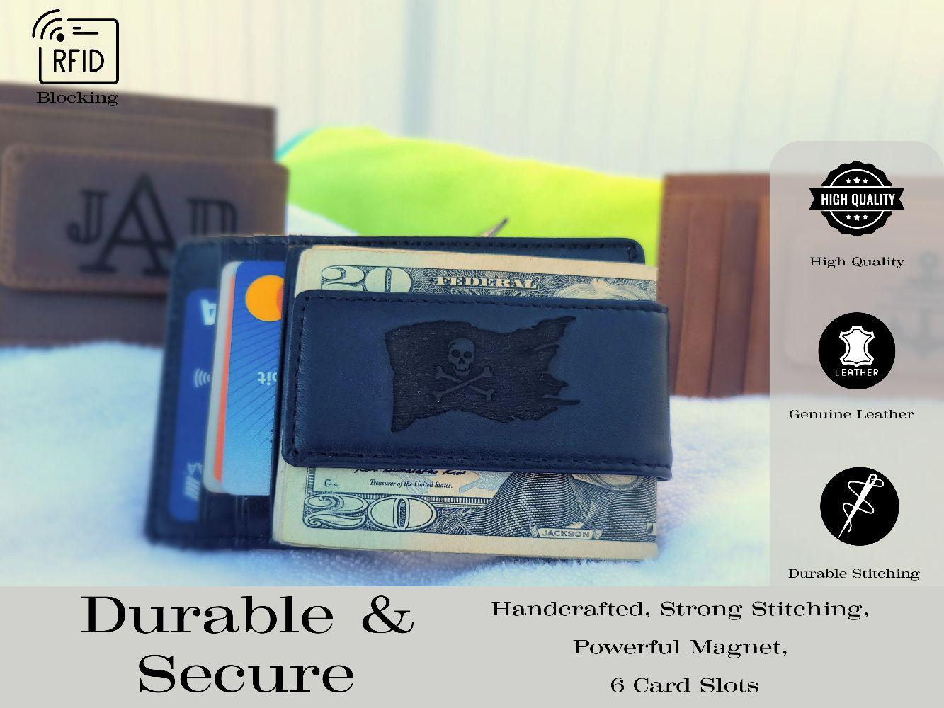 Mens Wallet With Money Clip, Custom Groomsmen Wallet, Money Clip for ...