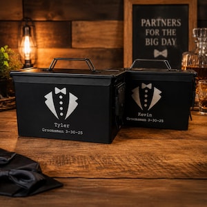 Custom Engraved Ammo Box Personalized Gift for Him Husband Dad Hunter Birthday Anniversary Christmas Groomsmen Ammo Can Veteran Gift for Men image 3