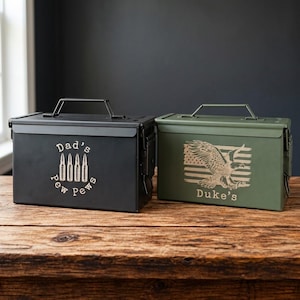 Personalized Ammo Box Custom Ammo Can Engraved Ammo Box Mens Anniversary Gift for Veteran Gift for Hunter Gift for Dad Birthday Gift for Him