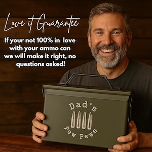 Custom Engraved Ammo Box Personalized Gift for Him Husband Dad Hunter Birthday Anniversary Christmas Groomsmen Ammo Can Veteran Gift for Men image 10