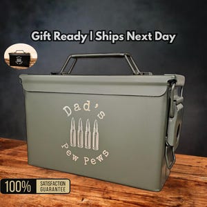 Custom Engraved Ammo Box Personalized Gift for Him Husband Dad Hunter Birthday Anniversary Christmas Groomsmen Ammo Can Veteran Gift for Men