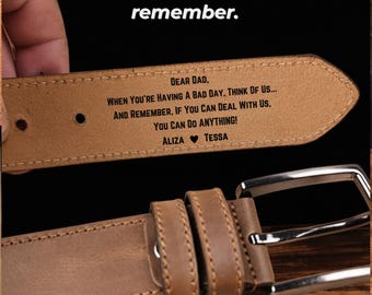 Personalized Leather Belt For Him Engraved Custom Belt Funny Gift For Boyfriend Husband Christmas Valentines Anniversary Birthday Ships Fast