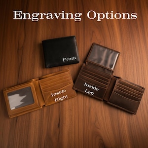 Engraved Premium Leather Wallet - Personalized Bifold RFID Wallet - Best Selling Gift For Men - Ships Fast image 13