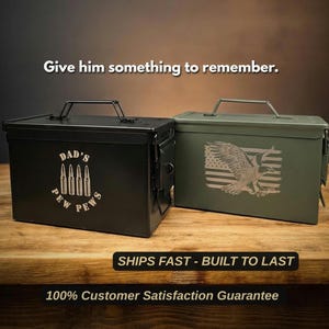 Personalized Ammo Box Custom Ammo Can for Dad Engraved Ammo Box Mens Anniversary Gift for Veteran Gift for Hunter Gift Birthday Gift for Him