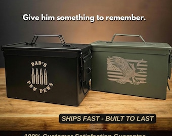 Personalized Ammo Box Custom Ammo Can for Dad Engraved Ammo Box Mens Anniversary Gift for Veteran Gift for Hunter Gift Birthday Gift for Him