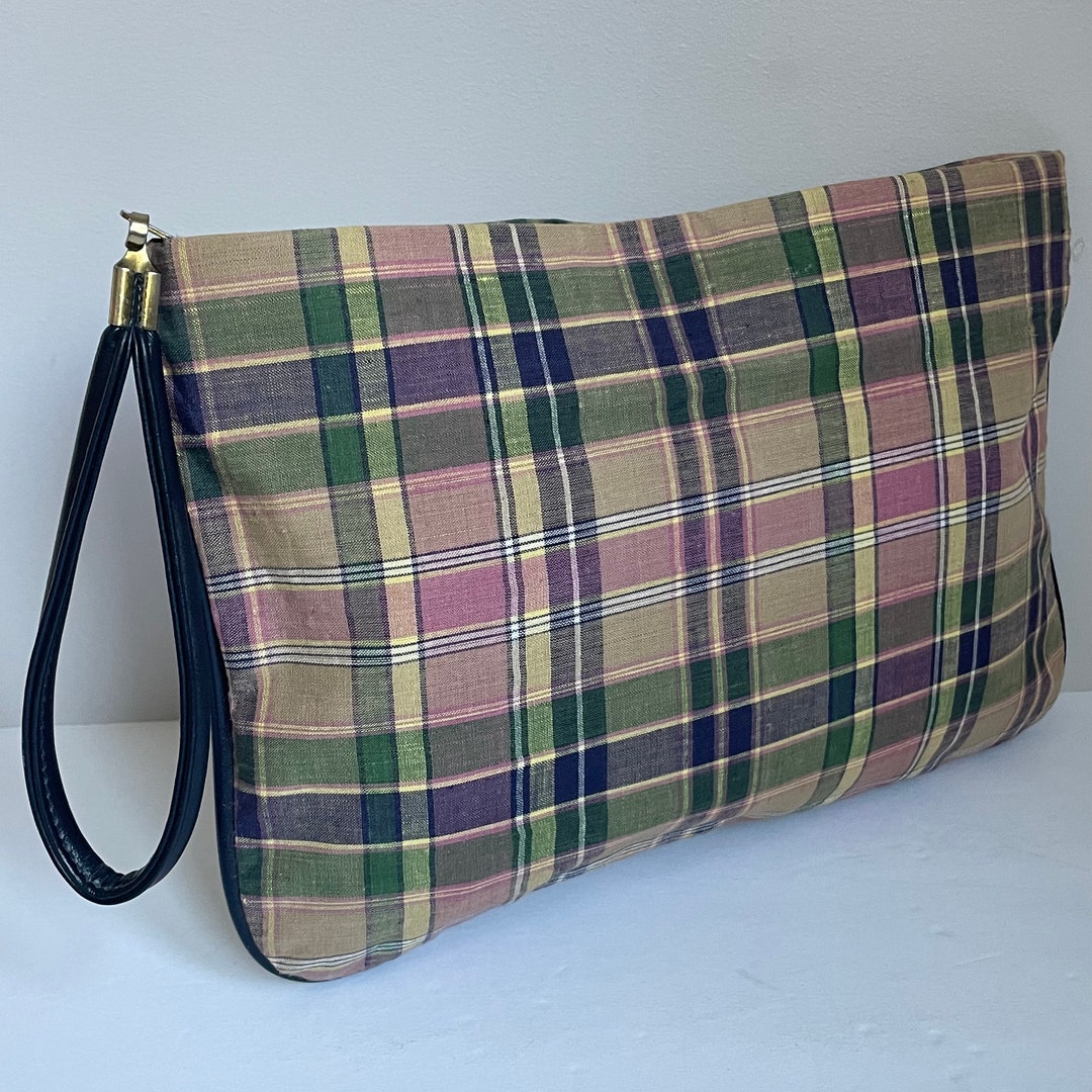 Vintage 1960s Plaid Clutch Purse Wrstlet Etsy